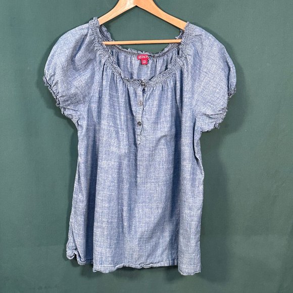 Denim look Blouse - Merona XXL - Picture 1 of 3